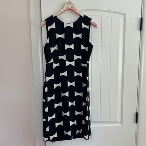 Kate Spade Black and White Bow Midi Dress